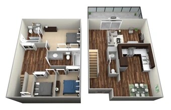 3 Bedroom, 2.5 Bath 1287 floor plan